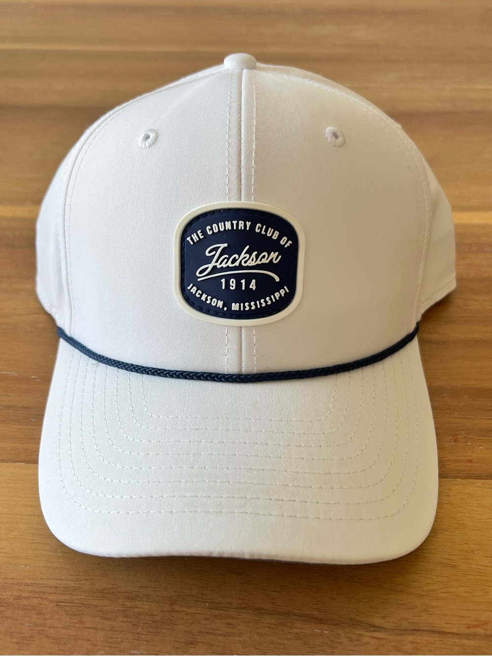 Imperial White Rope Hat - Navy Rope